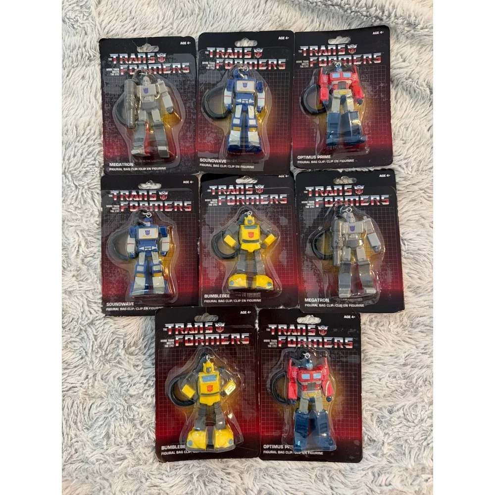 Transformers G1 Figural Bag Clip Lot Optimus Prime Bumblebee Megatron Soundwave